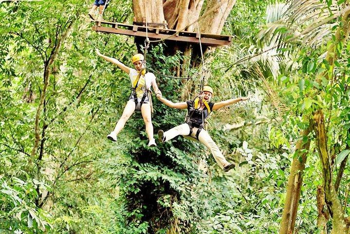 オーシャンビューのスカイラインジップラインアドベンチャー