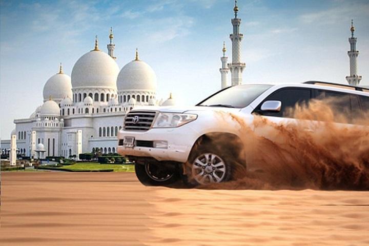 Sheikh Zayed Grand Mosque och Dubai Evening Desert Safari Combo