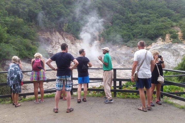 Reis naar Soufiere: vulkaan, dubbele pitons, waterval, modderbad en botanische tuin
