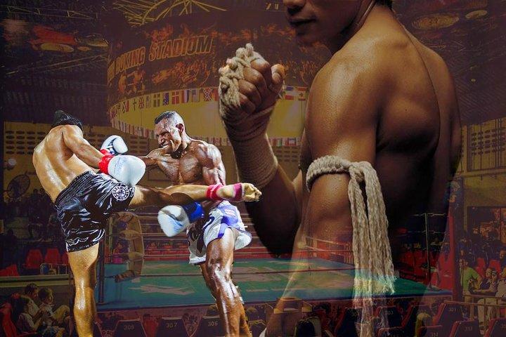 Affrontement de boxe muay thaï au stade Patong