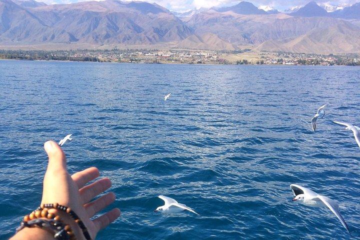 1日で巨大で息をのむようなイシク・クル湖