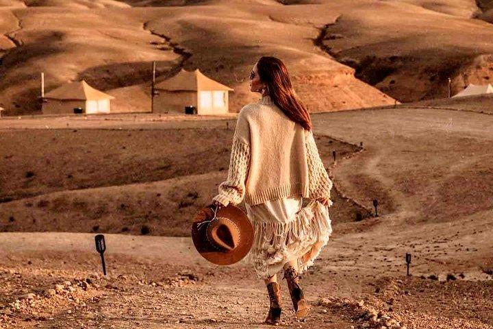 Agafay Desert Adventure: Camel Ride, Quad Biking & Sunset Views.