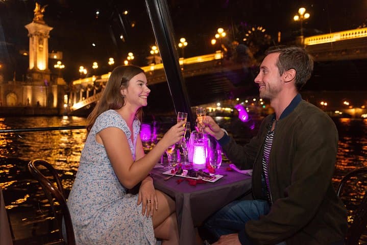 Seine Dinner Cruise, Eiffel Tower Access and Moulin Rouge Show