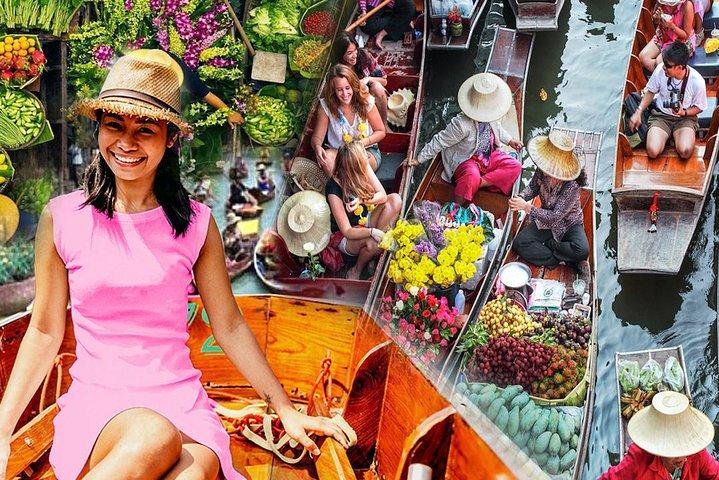 O melhor de Maeklong & Damnoen Saduak: Ferroviário e Mercado Flutuante