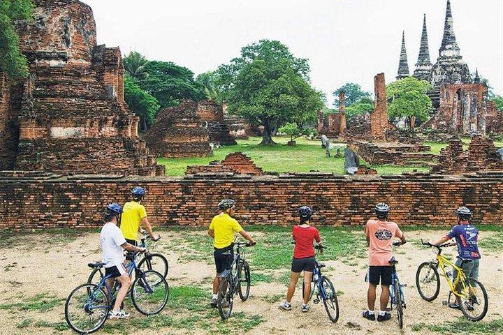Excursão ecológica de bicicleta em Ayutthaya, marcos famosos e joias culturais