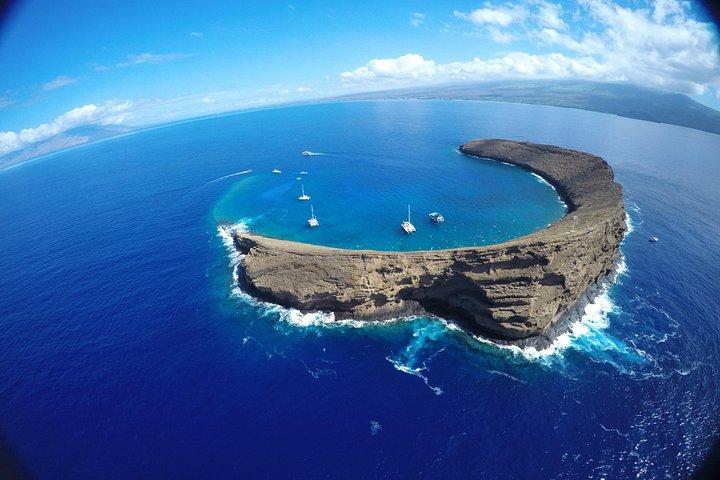 マウイ島シュノーケリングアドベンチャーマアラエア港からモロキニ島へ