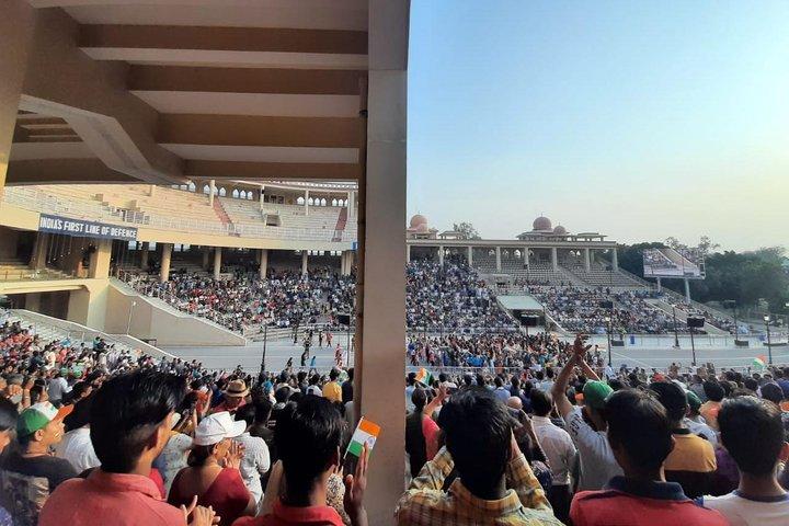 Amritsar Wagah grænseflagceremoni.