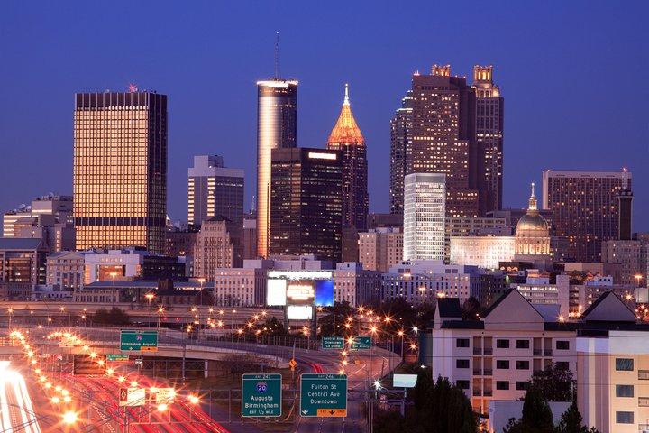 City Lights Atlanta natbusstur med billeder og middagsholdeplads