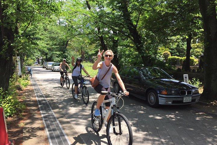 Liten gruppcykeltur i Tokyo