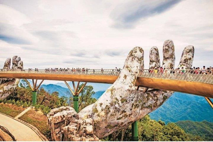 Golden Bridge & Marble Mountain Heldagstur fra Tien Sa Port