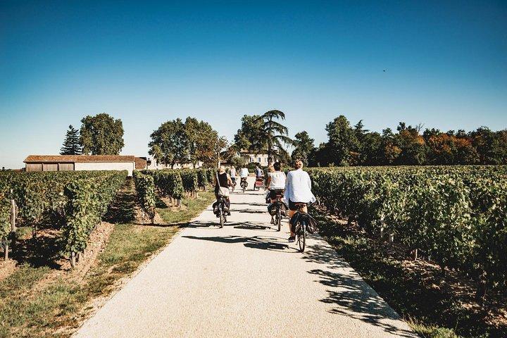 Excursion d'une journée à vélo électrique à Saint-Emilion avec dégustations de vin et déjeuner