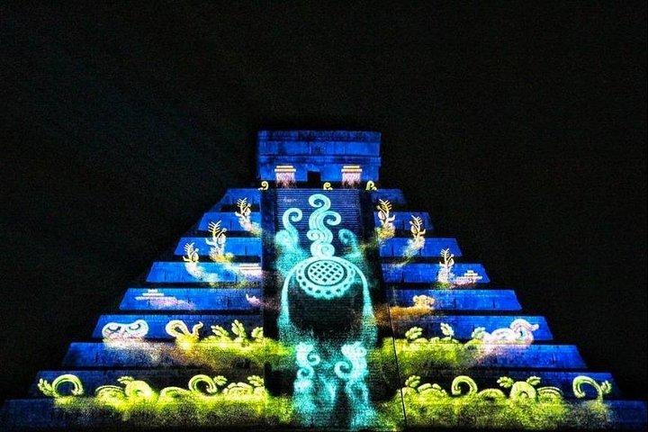 Increíble espectáculo de luces de Chichén Itzá, incluye Valladolid, buffet y recorrido por el cenote.