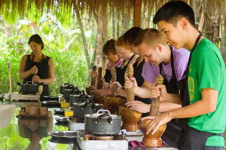 Aula de culinária rural de Siem Reap