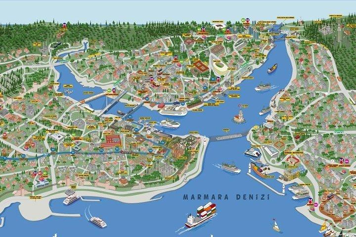 Panoramic City Tour med Bosphorus Strait Sightseeing Cruise