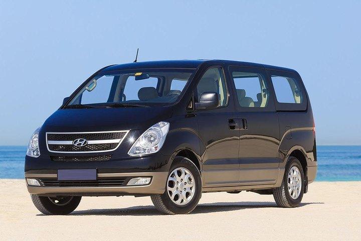 Private van hire with driver for 10 hours in Abu Dhabi
