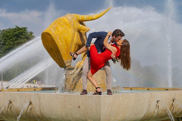 パリのエッフェル塔結婚式誓い写真撮影によるリニューアル式