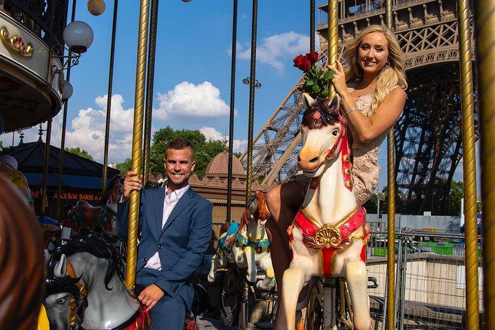 Proposta em Paris na Torre Eiffel com sessão de fotos e vídeo