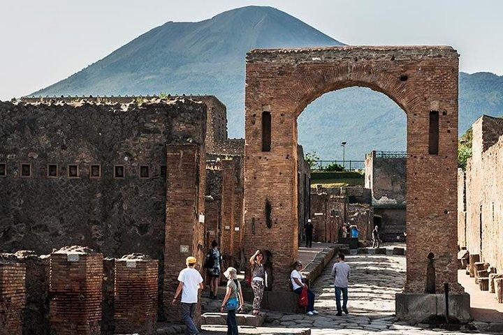 遺跡内の公式ガイド付きローマからポンペイへのプライベート日帰り旅行