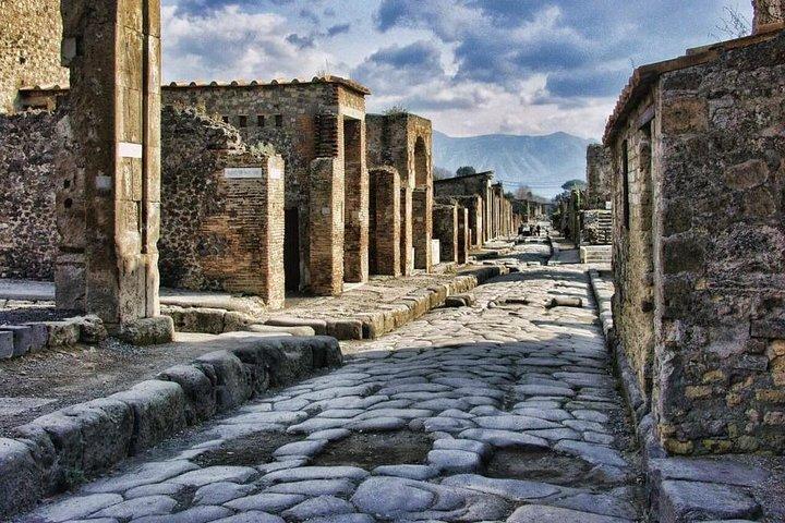 Excursion privée d'une journée de Rome à Pompéi avec un guide officiel à l'intérieur des ruines