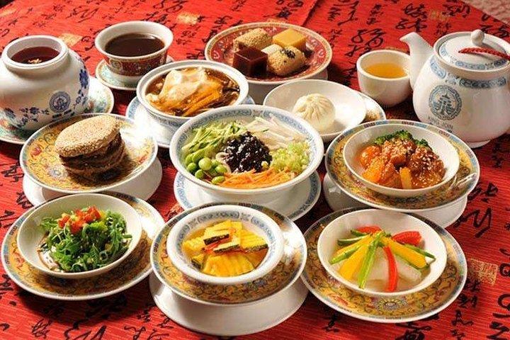 Vegetarisches Restaurantrestaurant des King's Joy und Nacht durch die Beijing City