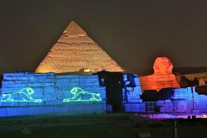 Pirâmides Sphinx Show de som e luz na cidade de Gizé