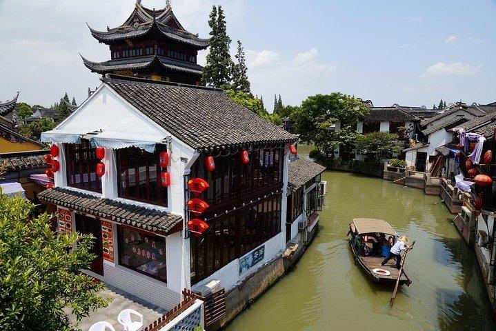 Zhujiajiao Water Town og Shanghai City Self-Guide 10-timers privat transfer-tur