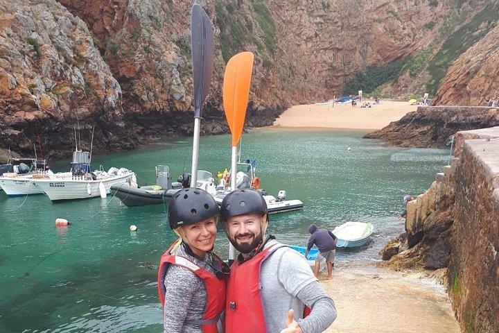 Shared Group Boat and Kayak at Berlengas Island with a local