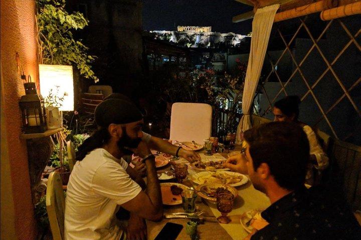 Delicious Greek Dinner Overlooking the Acropolis