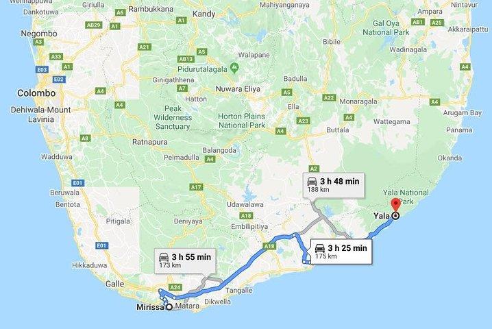 Mirissa City til Yala City Privat Transfer