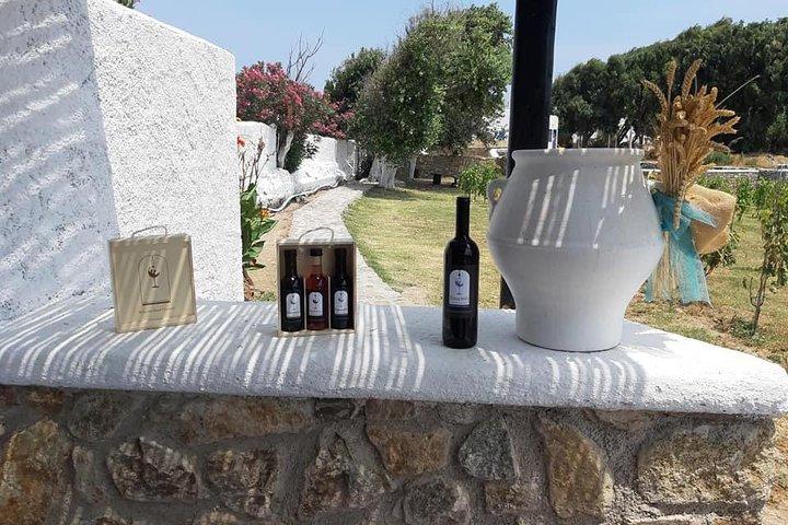Weinprobe auf einem traditionellen Bauernhof in Mykonos