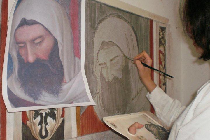 Aula de pintura a fresco em Florença