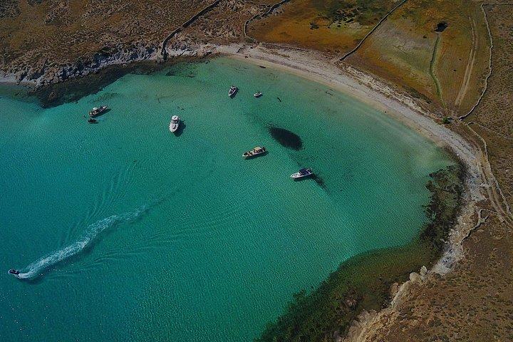 Privat motorbåtskryssning från Delos till Rhenia och Mykonos