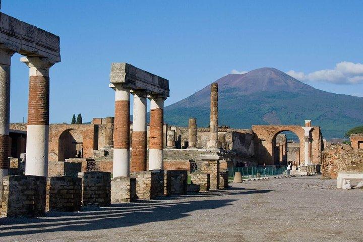 Visite privée des ruines de Pompéi et de Naples avec déjeuner et dégustation de vins au départ de Rome