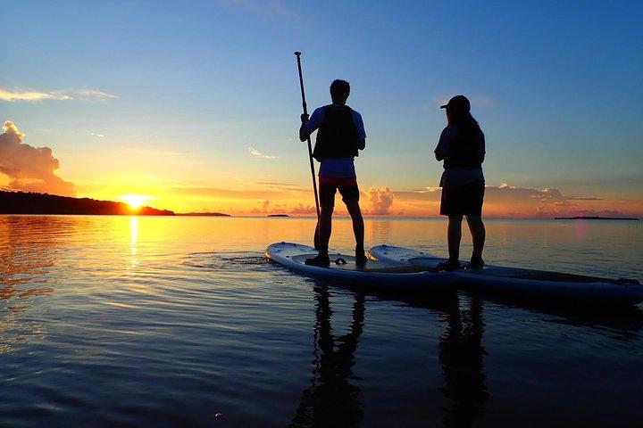 Okinawa Iriomote Island vroeg in de ochtend Een verfrissende en ontroerende ervaring!Kies uit Sunrise SUP of Kano