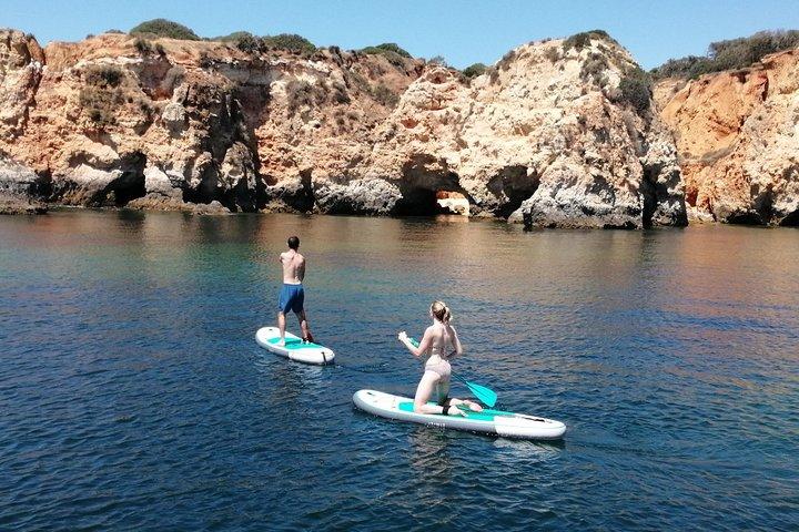 Benagil privat yacht fra lagos med drinks, tapas, paddle boards og kajak