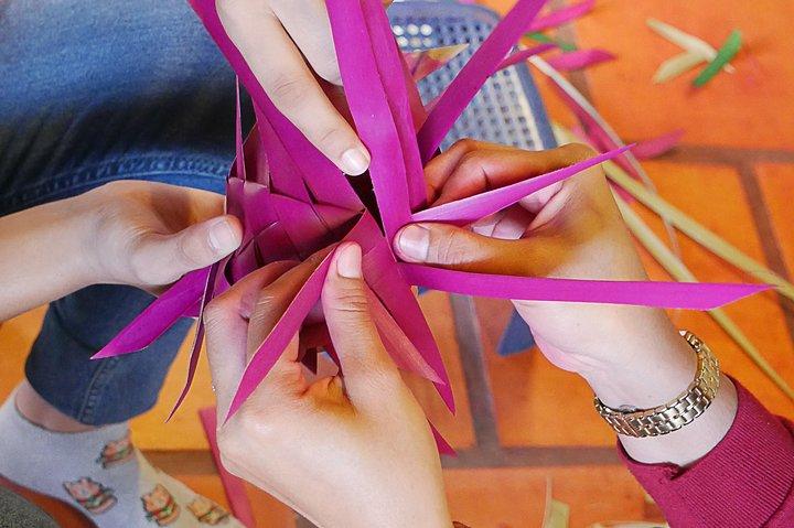 Smok weaving DIY activity from sugar palm leaf
