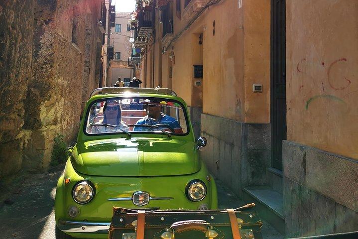 Palerme et Mondello : visite guidée d'une Fiat 500 d'époque