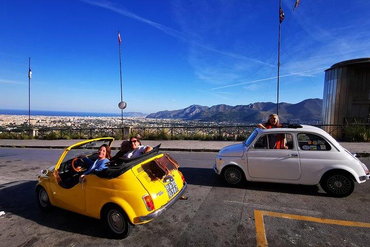 Palerme et Mondello : visite guidée d'une Fiat 500 d'époque