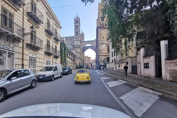 Palerme et Mondello : visite guidée d'une Fiat 500 d'époque