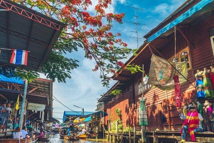 Bangkok Day Trip-Damnoen Floating&Railway Market,Opt.Grand Palace