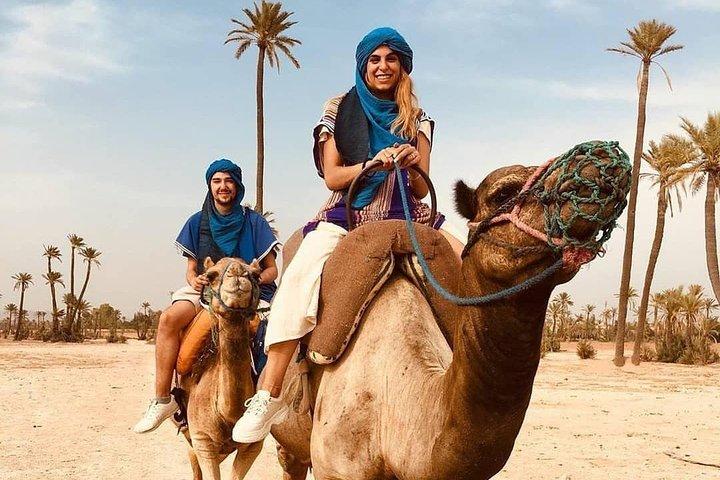 マラケシュ：アガファイ砂漠のクワッドバイクとラクダ乗り、ディナーショー付き