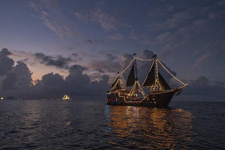 海賊船ロブスターディナーに乗ってカンクンでナイト海賊ショー