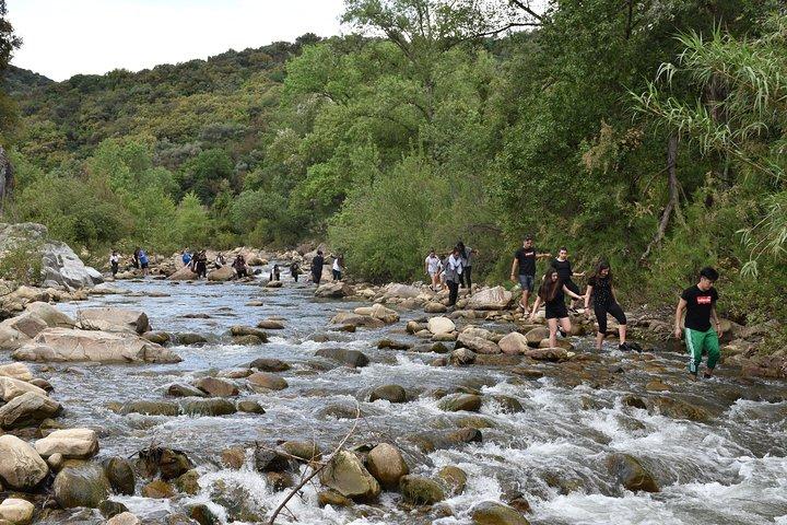 小型ボートでティベリオ渓谷へ行き、川沿いを徒歩で散策するツアー