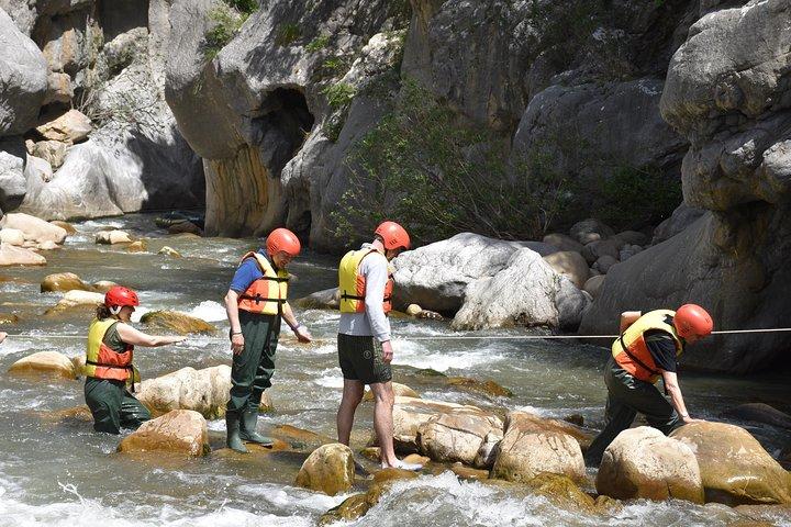Gorges of Tiberius in rubber dinghy, Unesco Geopark site