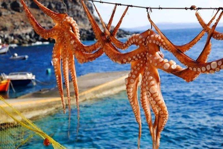 ホットスプリングスとホワイトビーチを経由したサントリーニ島のプラチナサンセット旅行