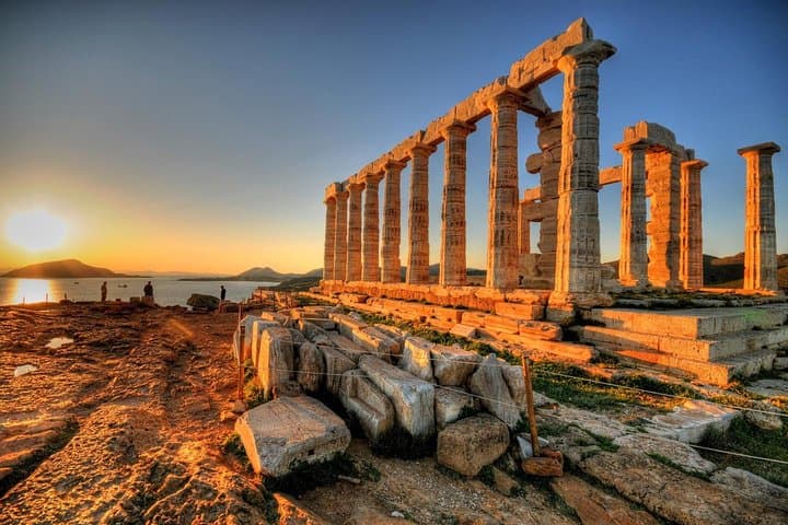 Sunset Sounio By Athenian Riviera With Acropolis Visit