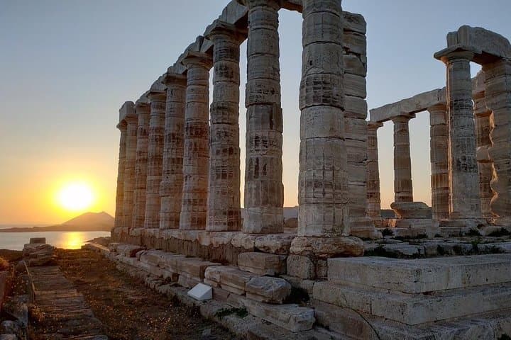 Sunset Sounio By Athenian Riviera With Acropolis Visit