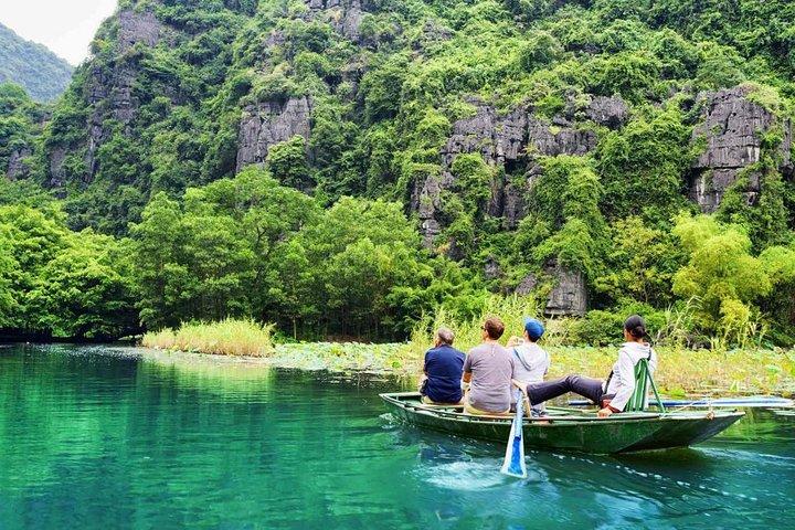 Visite privée d'une journée complète des grottes de Mua Cave-Trang An depuis la ville de Ha Noi