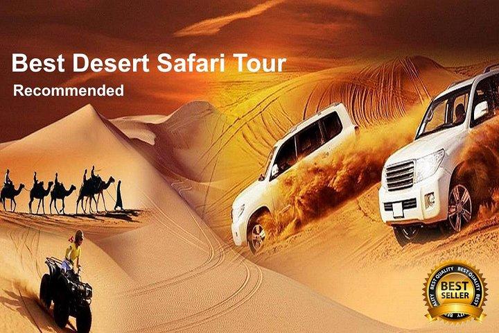 砂漠サファリ旅行、6時間の楽しみ、友人と家族、ラクダ乗りとディナーが含まれています。