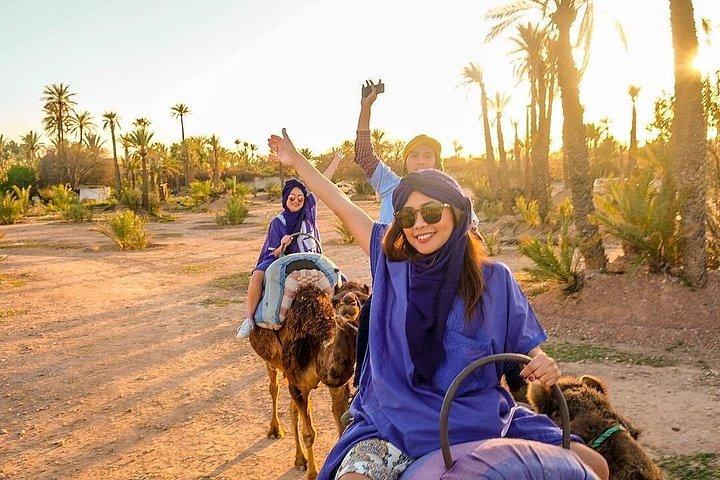 Solnedgang Kameltur i Marrakech Palm Grove